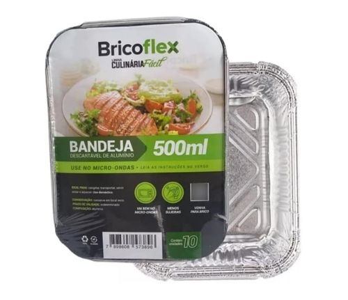 Bandeja Alumínio 500ml CX 100un Bricoflex BF50007