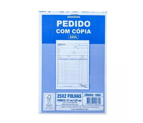 Bloco de Pedido Azul 50F Animativa