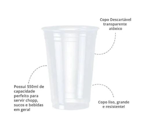 Copo Descartável 550ml Sup Premium 50x1