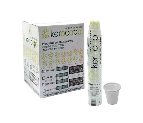 Copo Descartável PS 200ml Kerocopo 100x1