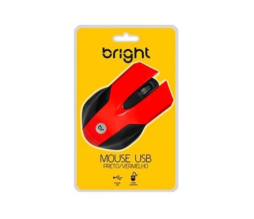 Mouse USB Preto e Vermelho