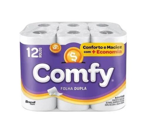 Papel Higienico Folha Dupla Neutro 12x1 20mt Comfy