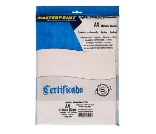 Papel Sublimático Fosco 100g/m² A4 100X1