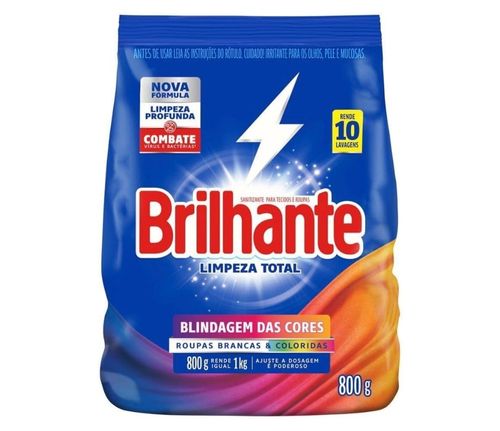 Sabão em Pó Brilhante 800g Limpeza Total